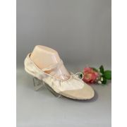 Балетки бежевые с кожаным носиком